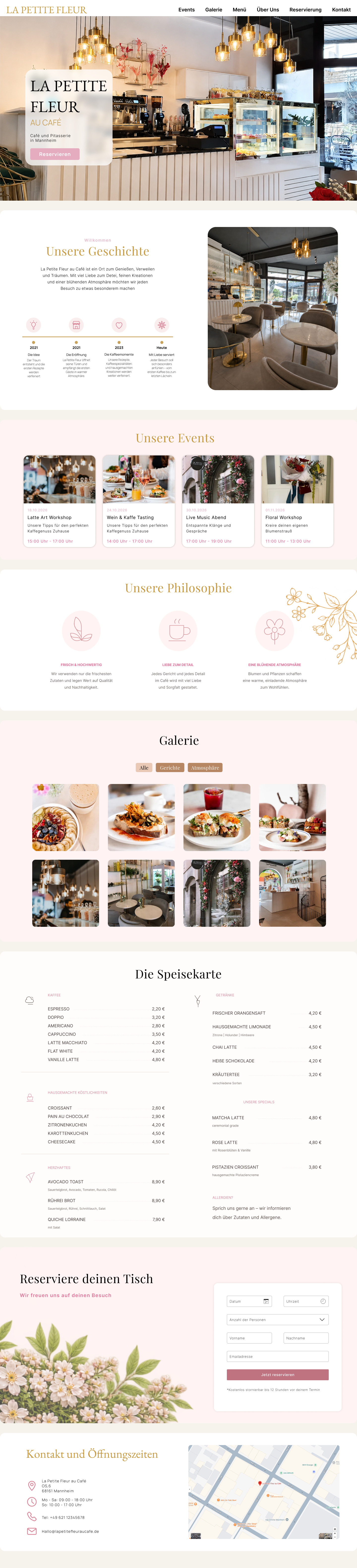 Große Website-Vorschau Elegantes Café
