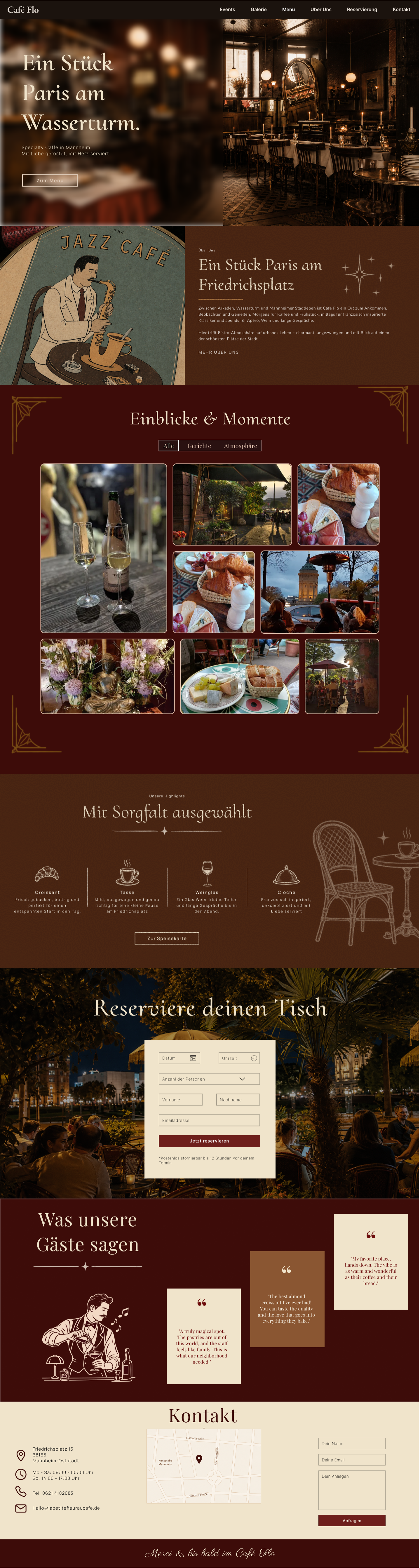 Große Website-Vorschau Vintage Café